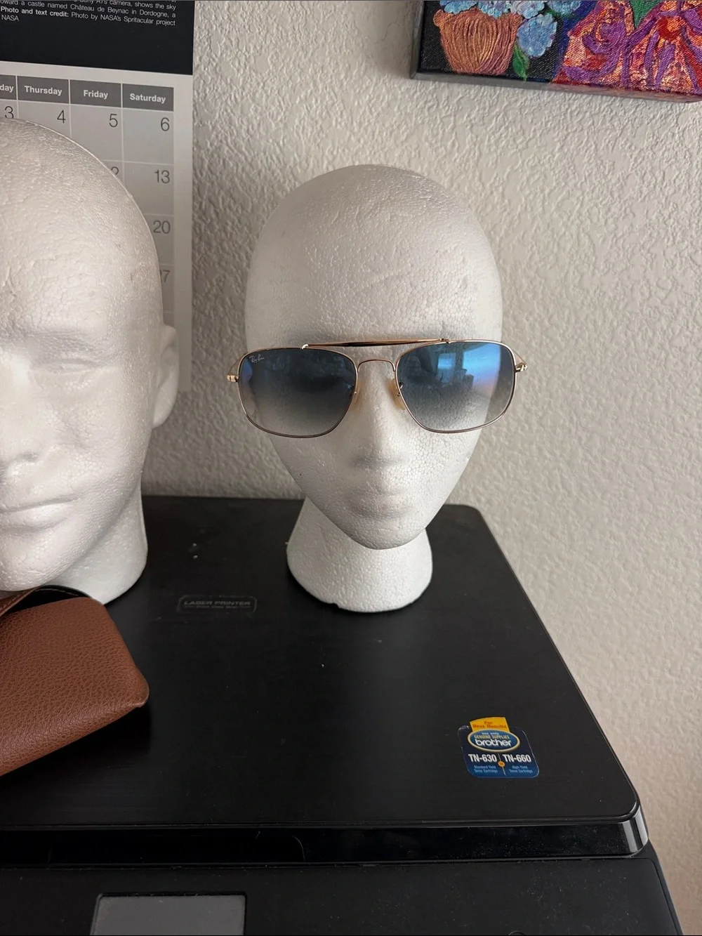 Ray-ban “colonel” gradient  blue / gold non polar sunglasses